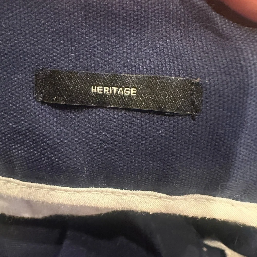 Talbots Heritage Navy Blue Cropped Pants White Stitch Detail Size 8